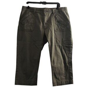 CT2277 Organic Blue Army Green Denim Cargo Capris 16